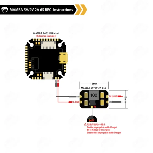 Stabilizator Napięcia BEC Mamba Micro 2A 5V/9V